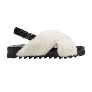 Marc Fisher Cream and Black Slingback Sandals Slippers